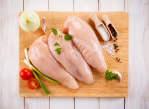 Fresh raw chicken fillets